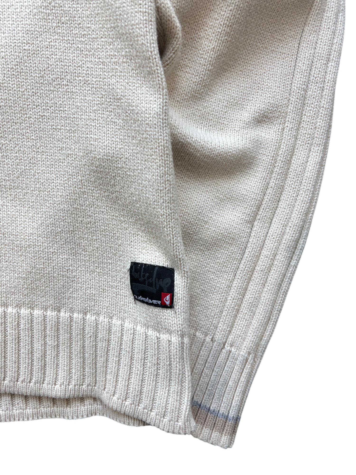 00'S QUICKSILVER SPELL OUT KNIT SWEATER