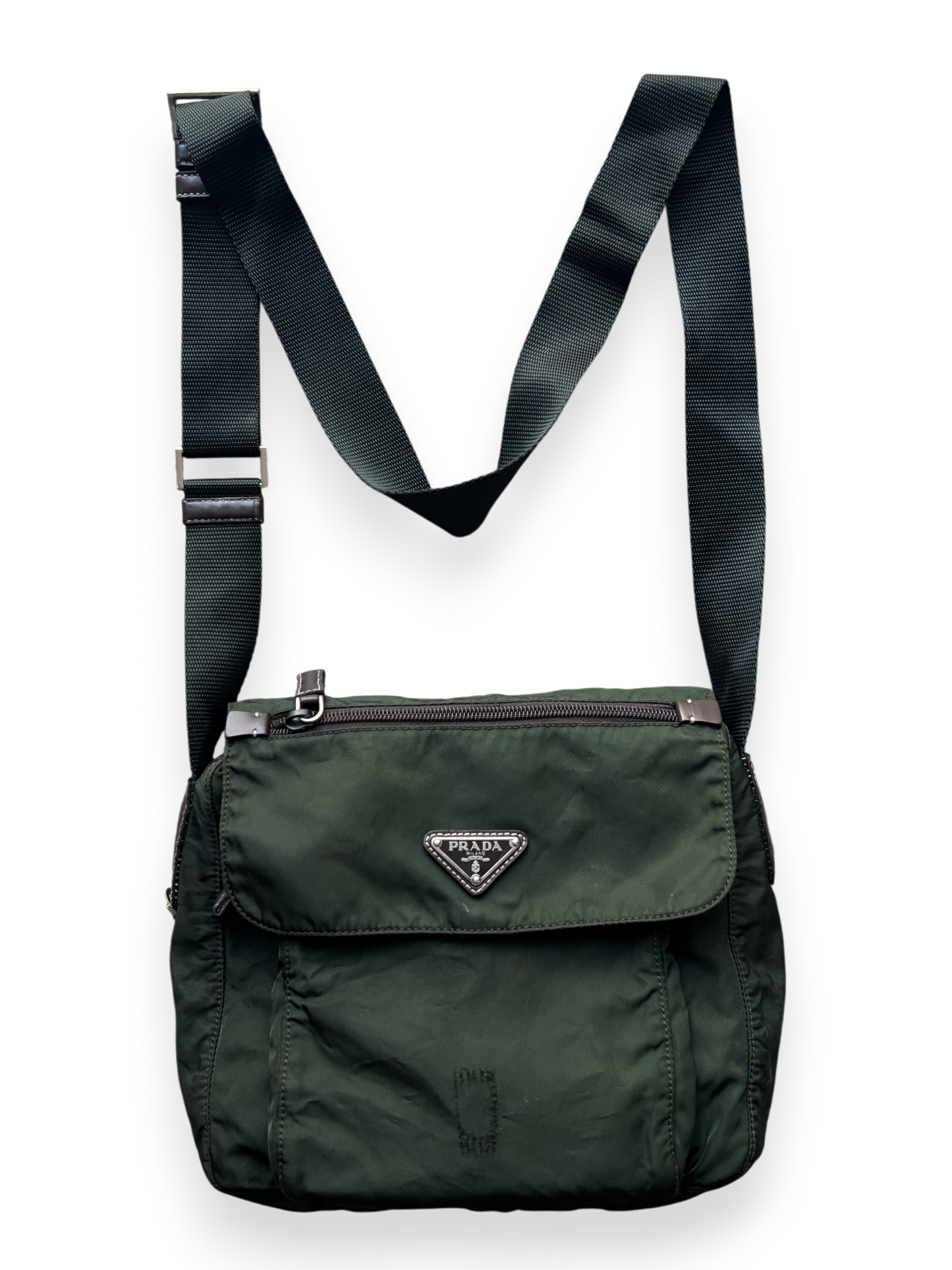 Prada Mainline Forest Green Shoulder Bag