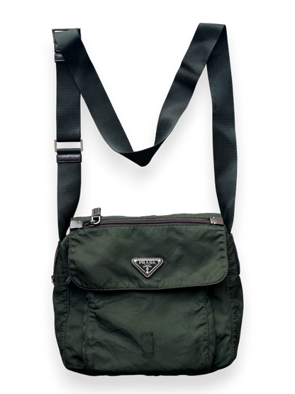 Prada Mainline Forest Green Shoulder Bag