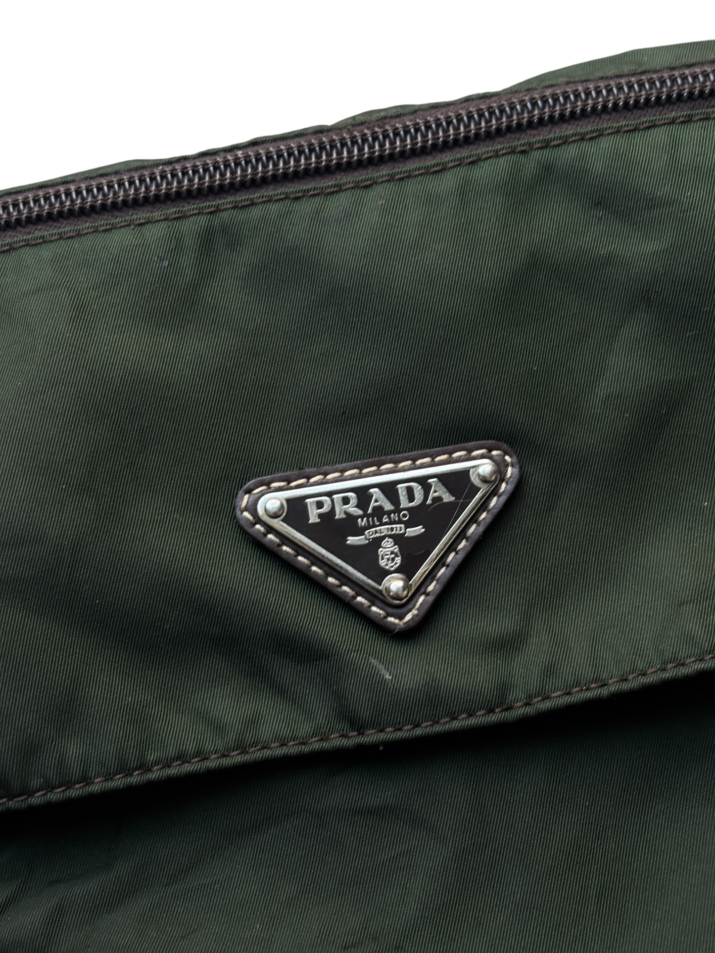 Prada Mainline Forest Green Shoulder Bag