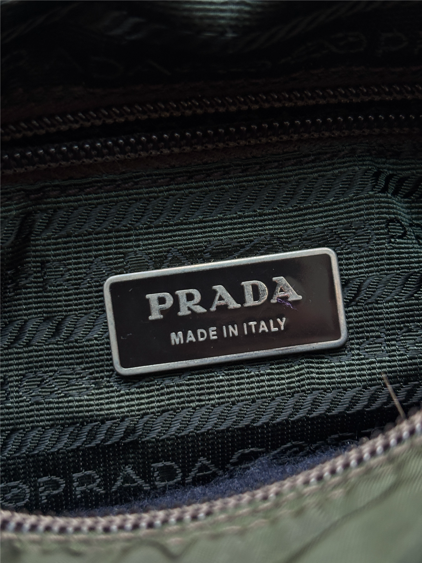 Prada Mainline Forest Green Shoulder Bag