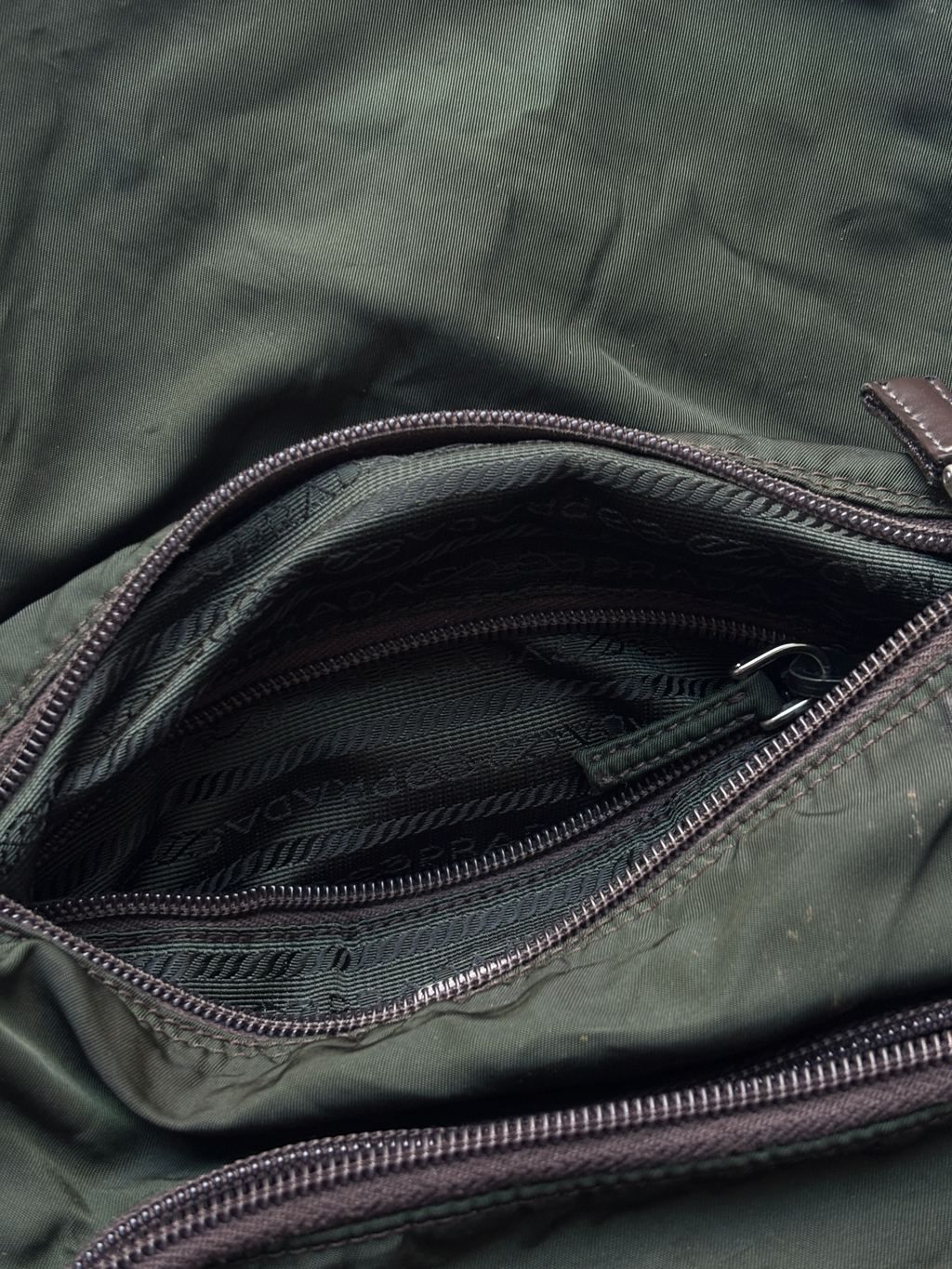 Prada Mainline Forest Green Shoulder Bag