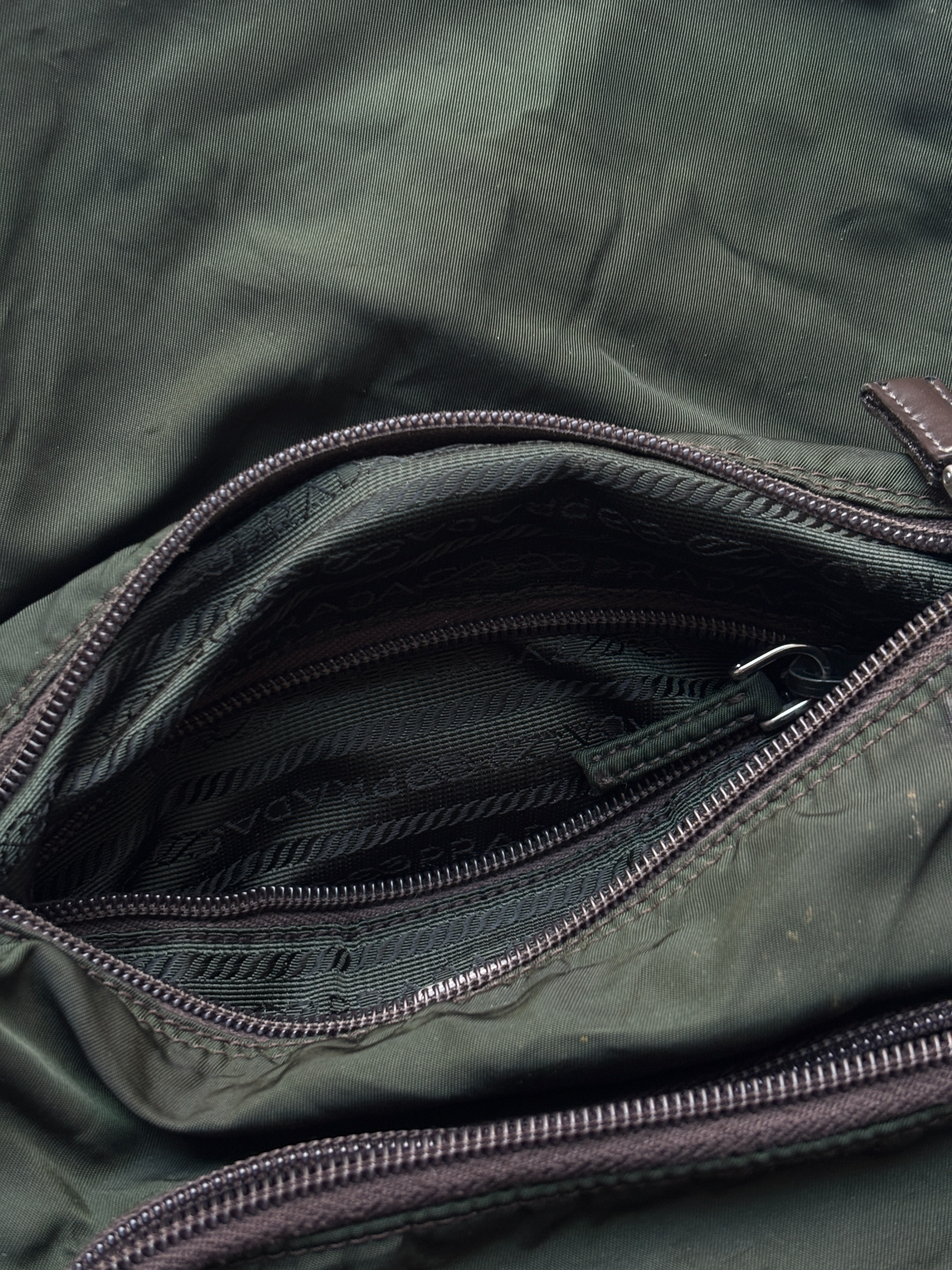 Prada Mainline Forest Green Shoulder Bag