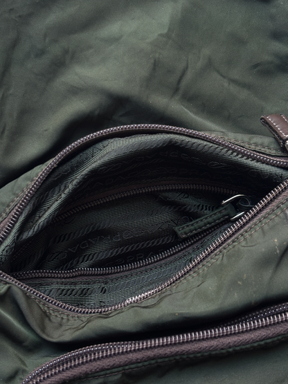 Prada Mainline Forest Green Shoulder Bag