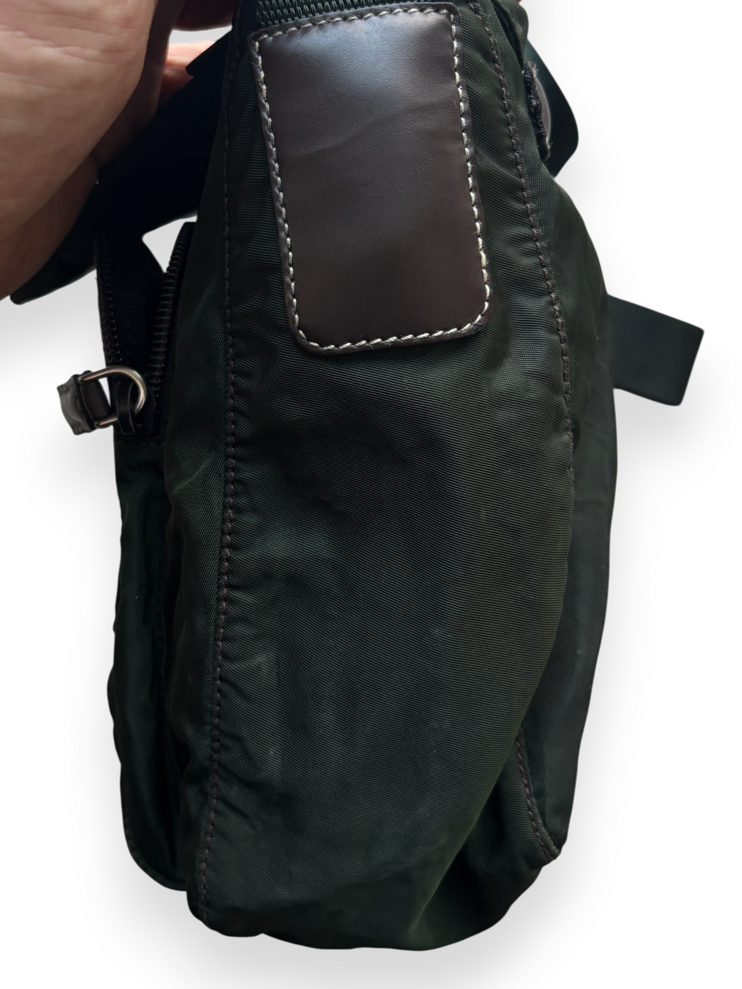 Prada Mainline Forest Green Shoulder Bag