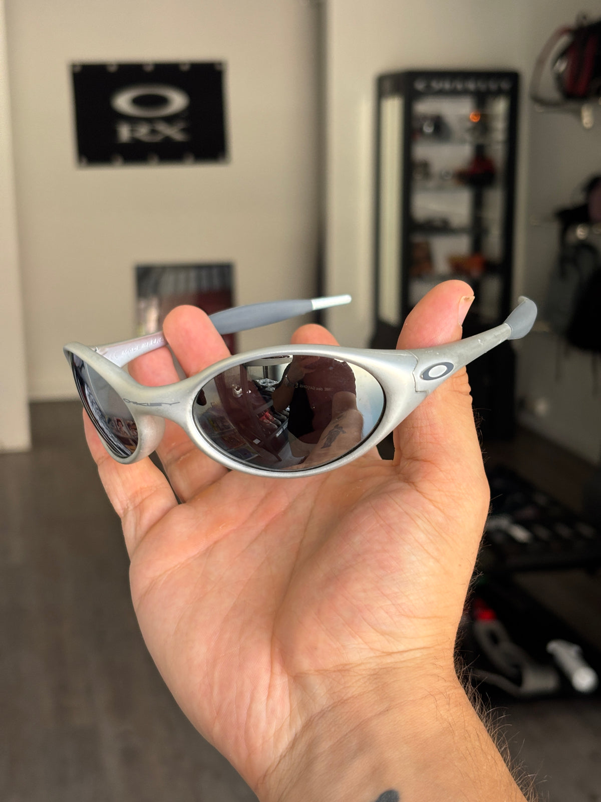 1999 Oakley Eye Jacket G1 FMJ+ with Black Iridium lenses, sourced for a client