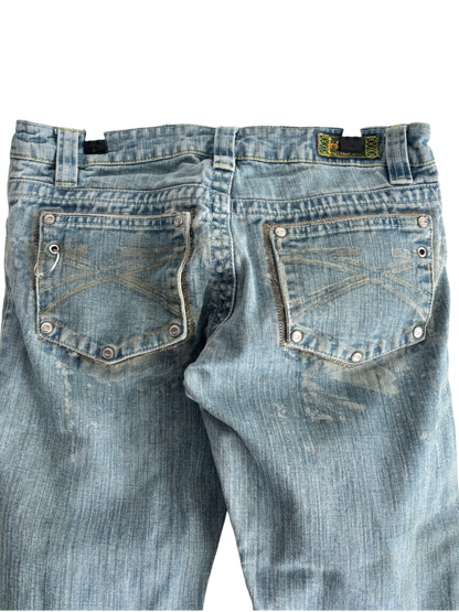 0O'S OAKLEY WOMEN'S INDRUSTRIAL X METAL DENIM JEANS