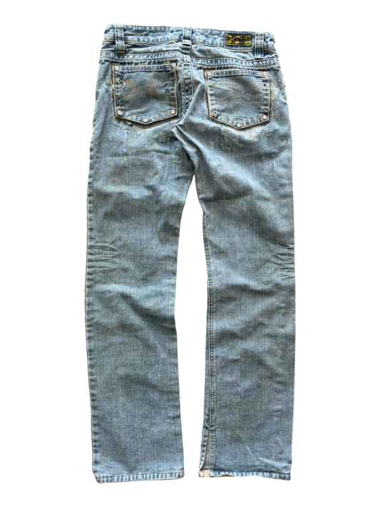 0O'S OAKLEY WOMEN'S INDRUSTRIAL X METAL DENIM JEANS