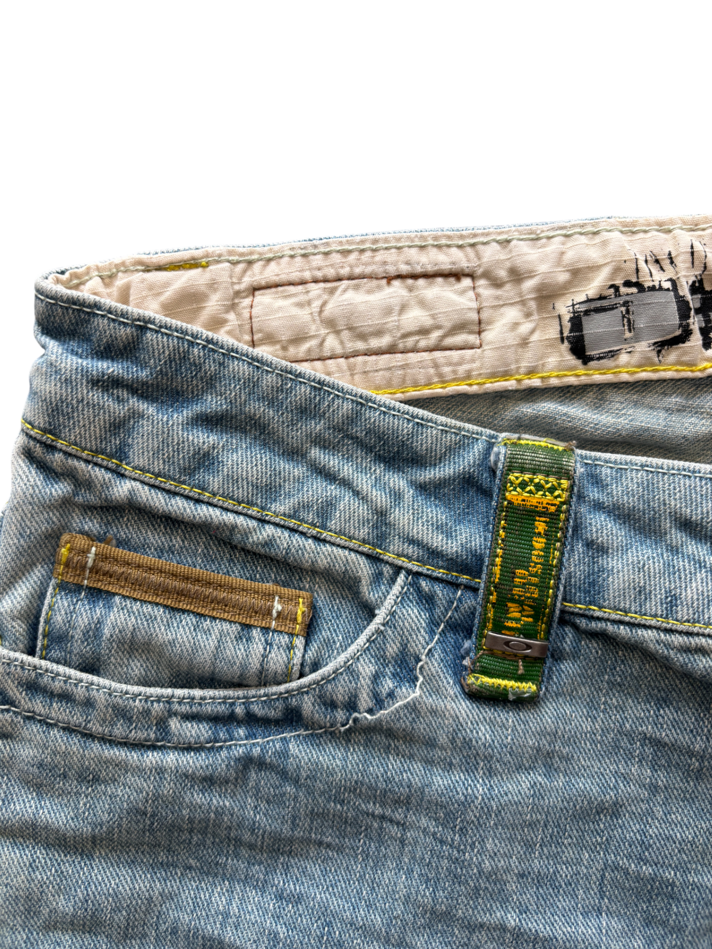 0O'S OAKLEY WOMEN'S INDRUSTRIAL X METAL DENIM JEANS