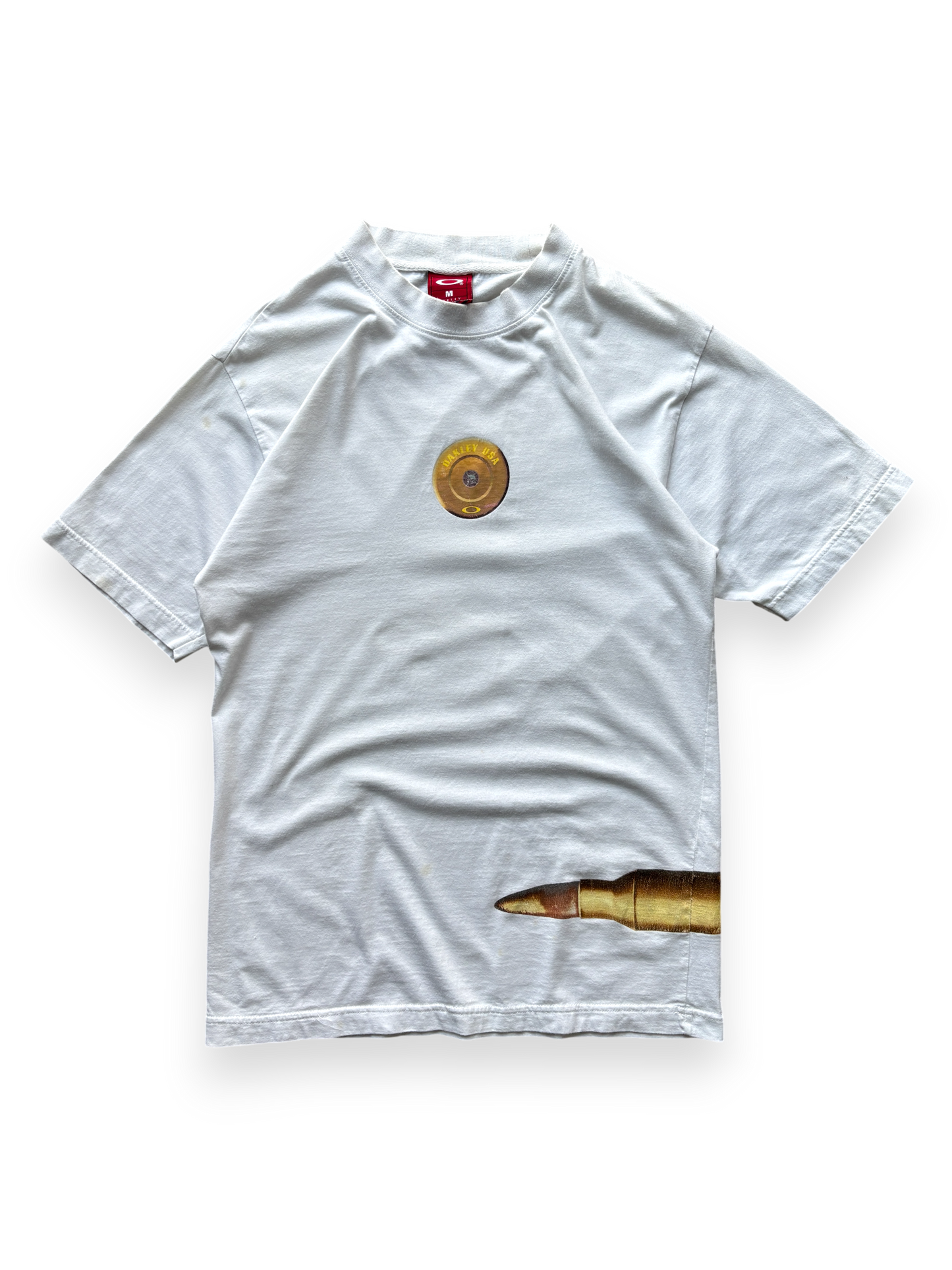 2000's Oakley Lateral Bullet White Tee (S/M)