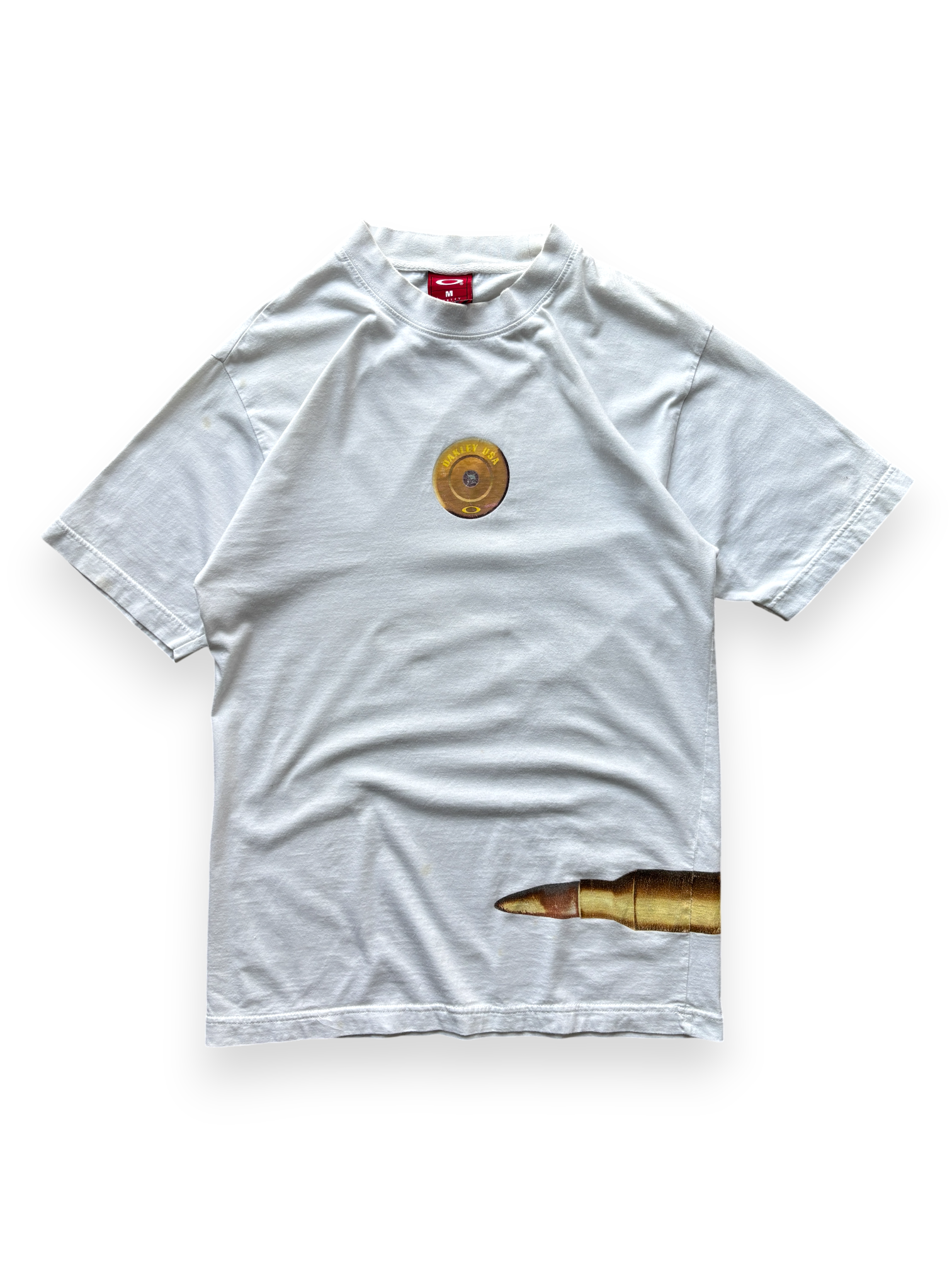 2000's Oakley Lateral Bullet White Tee (S/M)