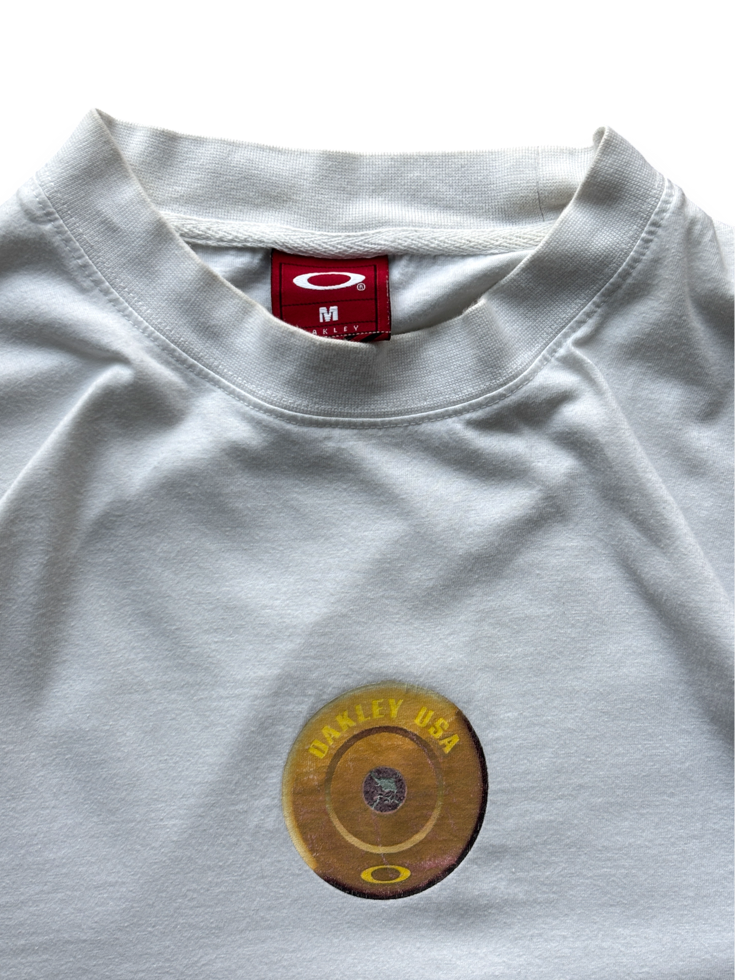 2000's Oakley Lateral Bullet White Tee (S/M)