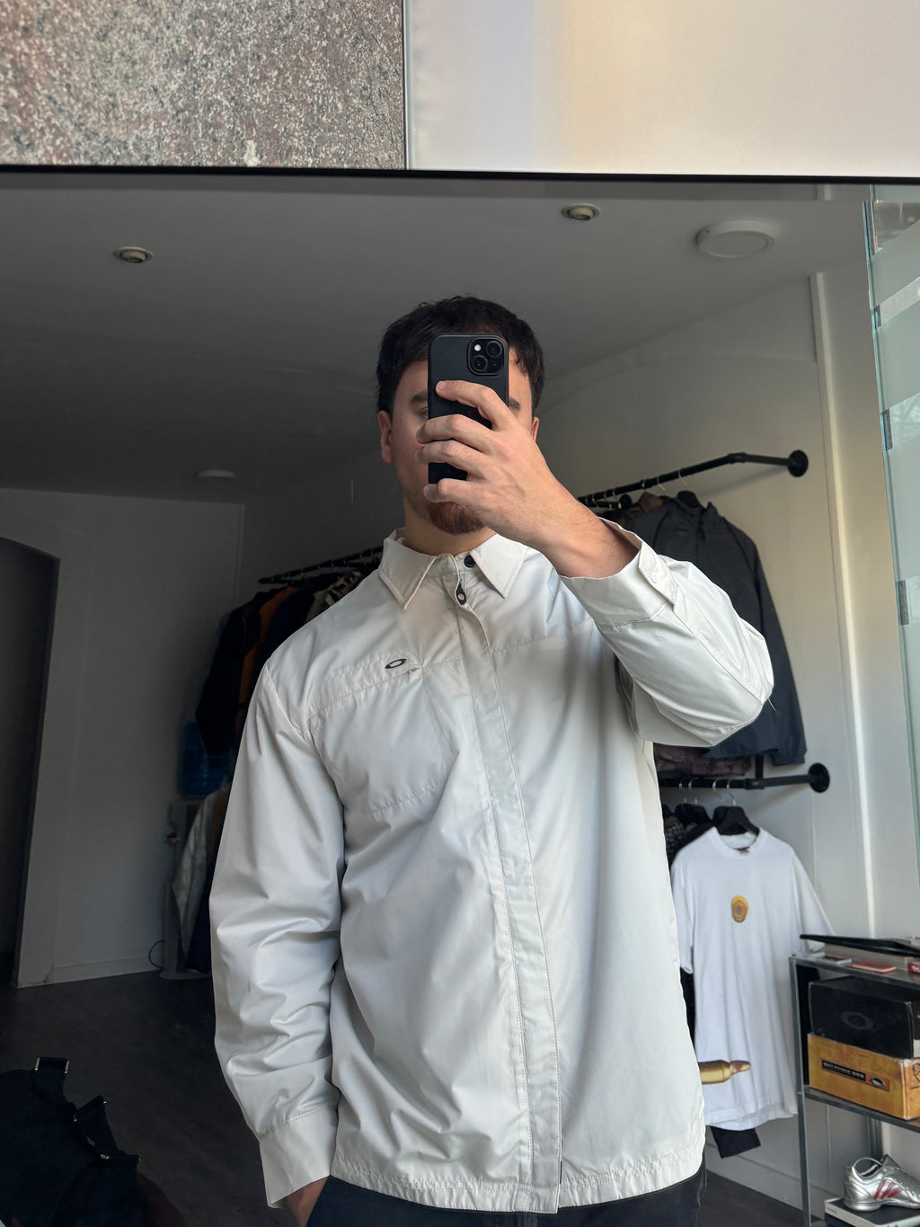 2005 Oakley Eggshell Shirt Jacket Metal Icon (L)