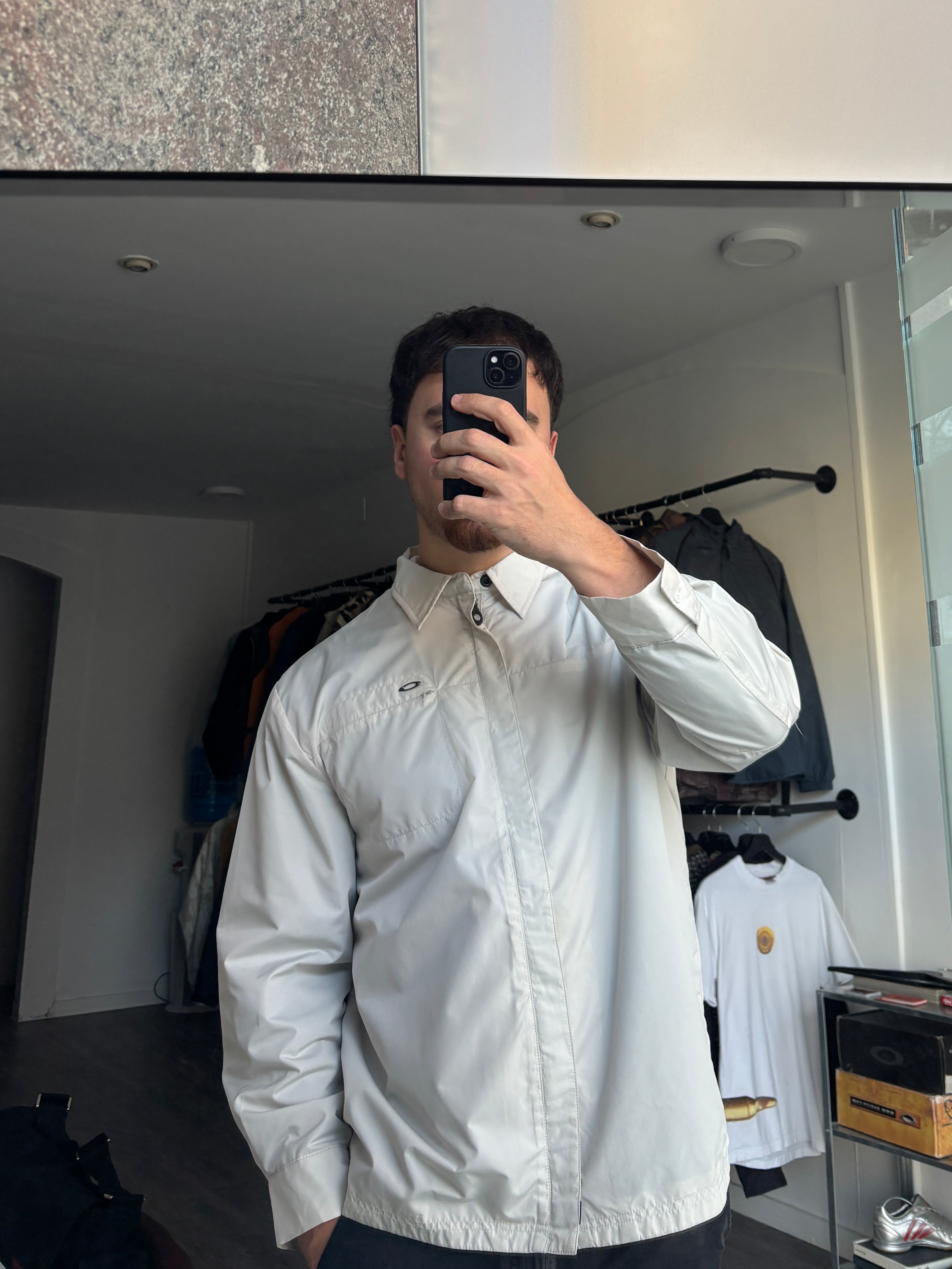 2005 Oakley Eggshell Shirt Jacket Metal Icon (L)