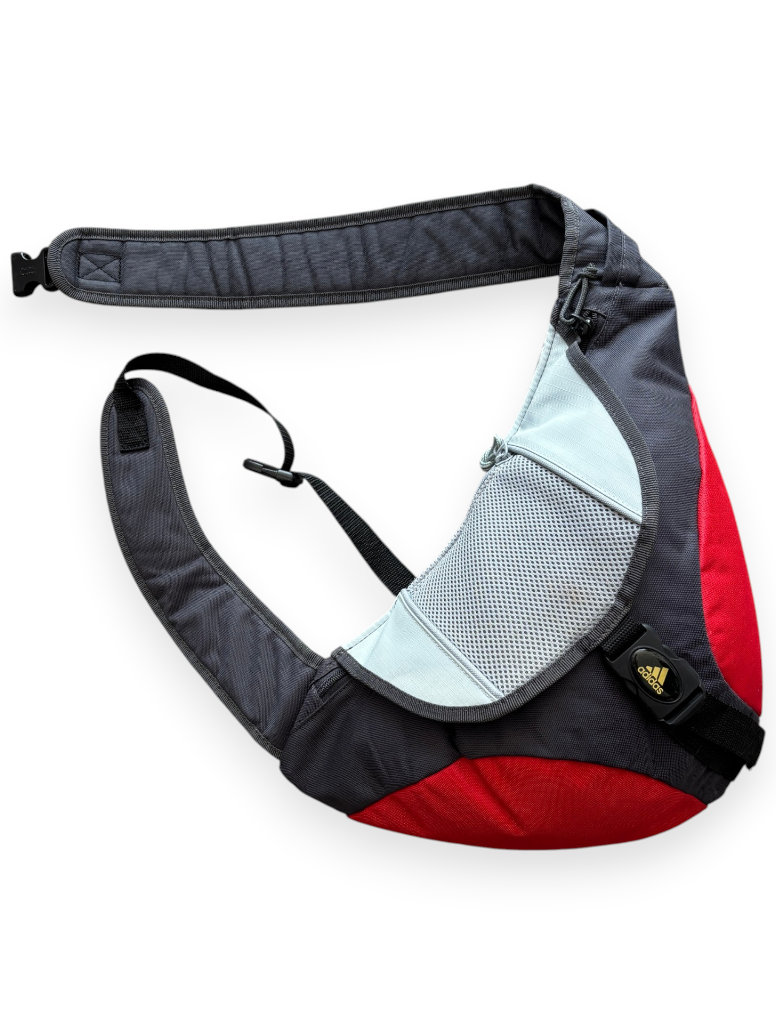 2000's Adidas Charcoal / Red Sling Bag