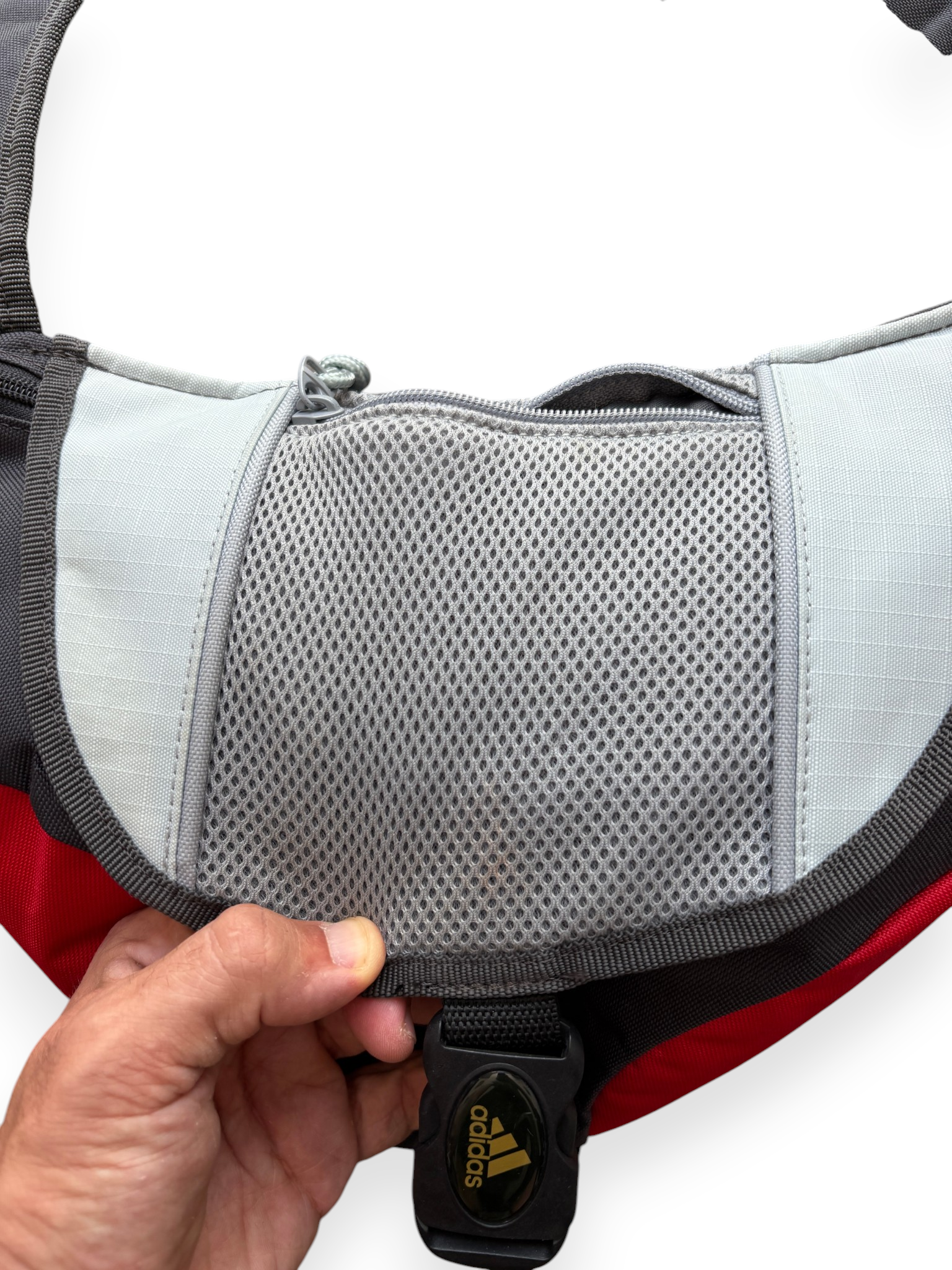 2000's Adidas Charcoal / Red Sling Bag