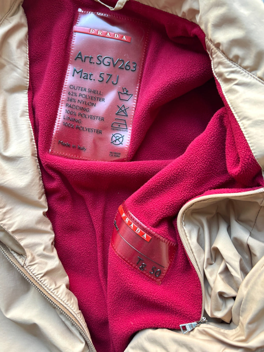 S/S2002  Prada Sport Beige Padded Lined Vest (M)