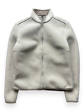 2000's Nike Hidden Pocket Fleece Lined Velour / Neoprene Beige Jacket (M)