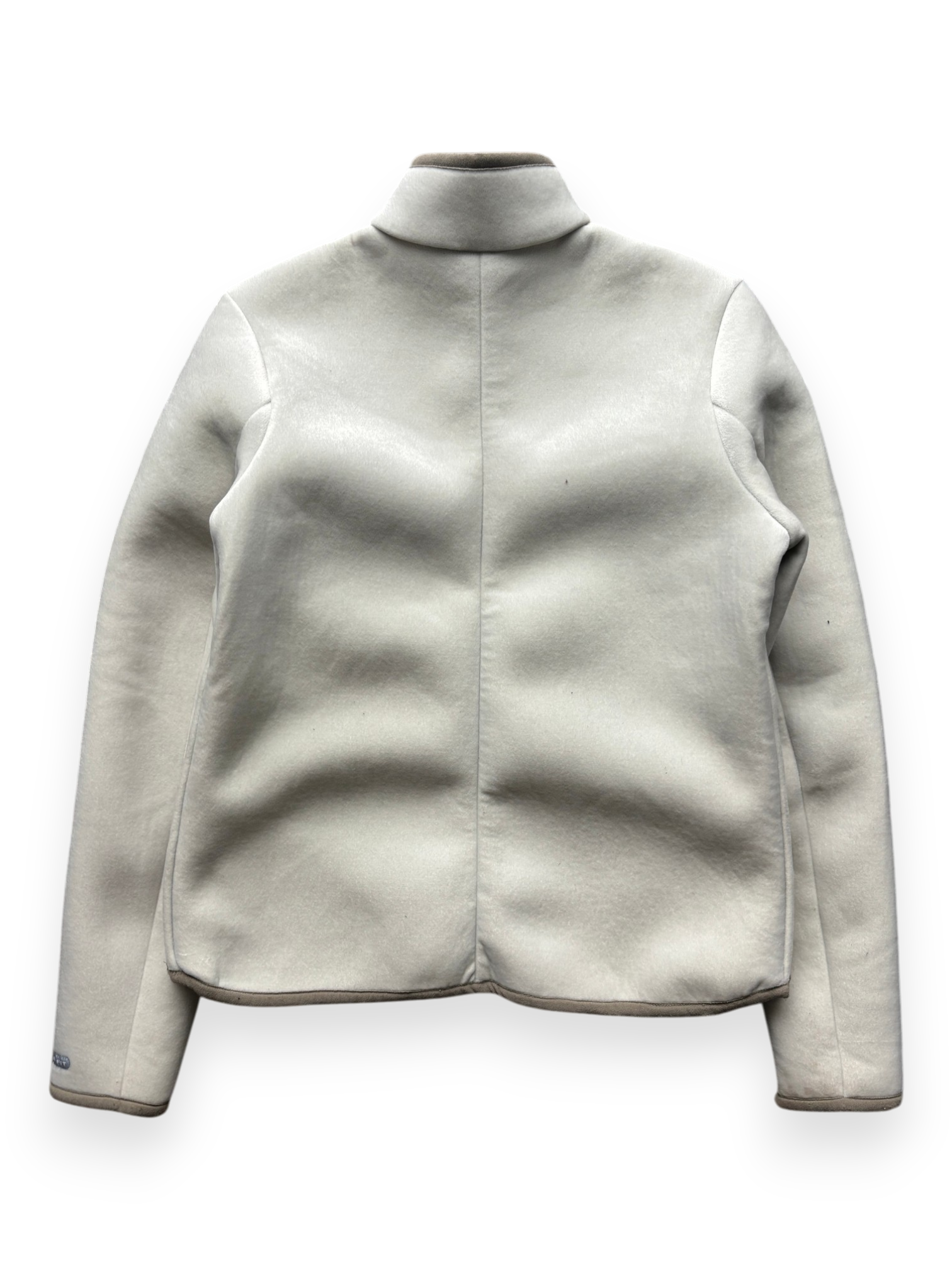 2000's Nike Hidden Pocket Fleece Lined Velour / Neoprene Beige Jacket (M)