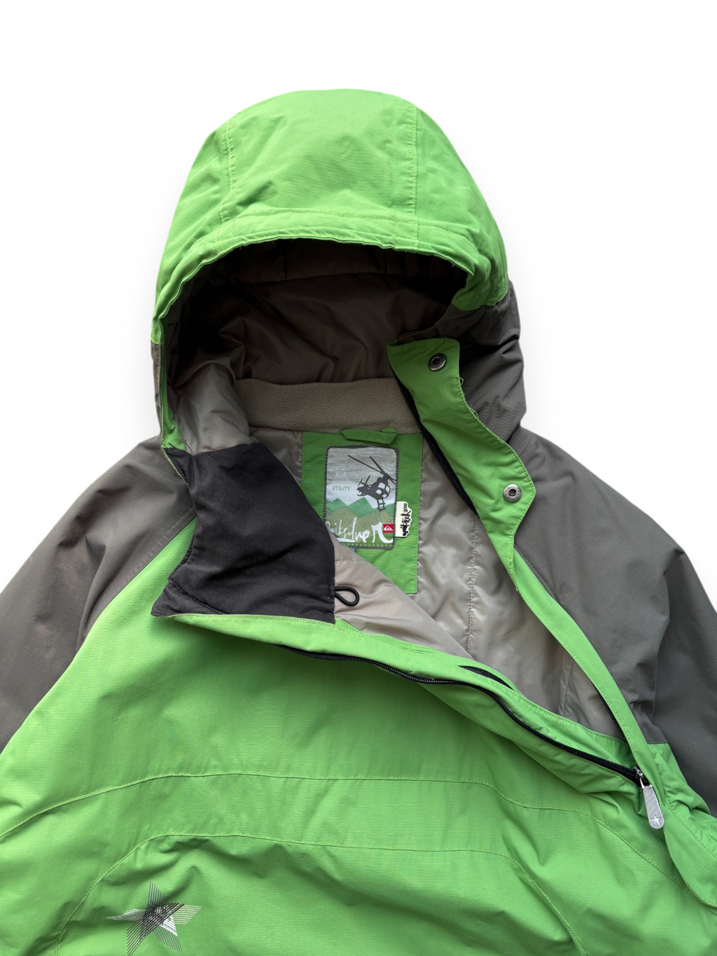2000's QuickSilver Compass Asymmetrical Green Ski Jacket (L)