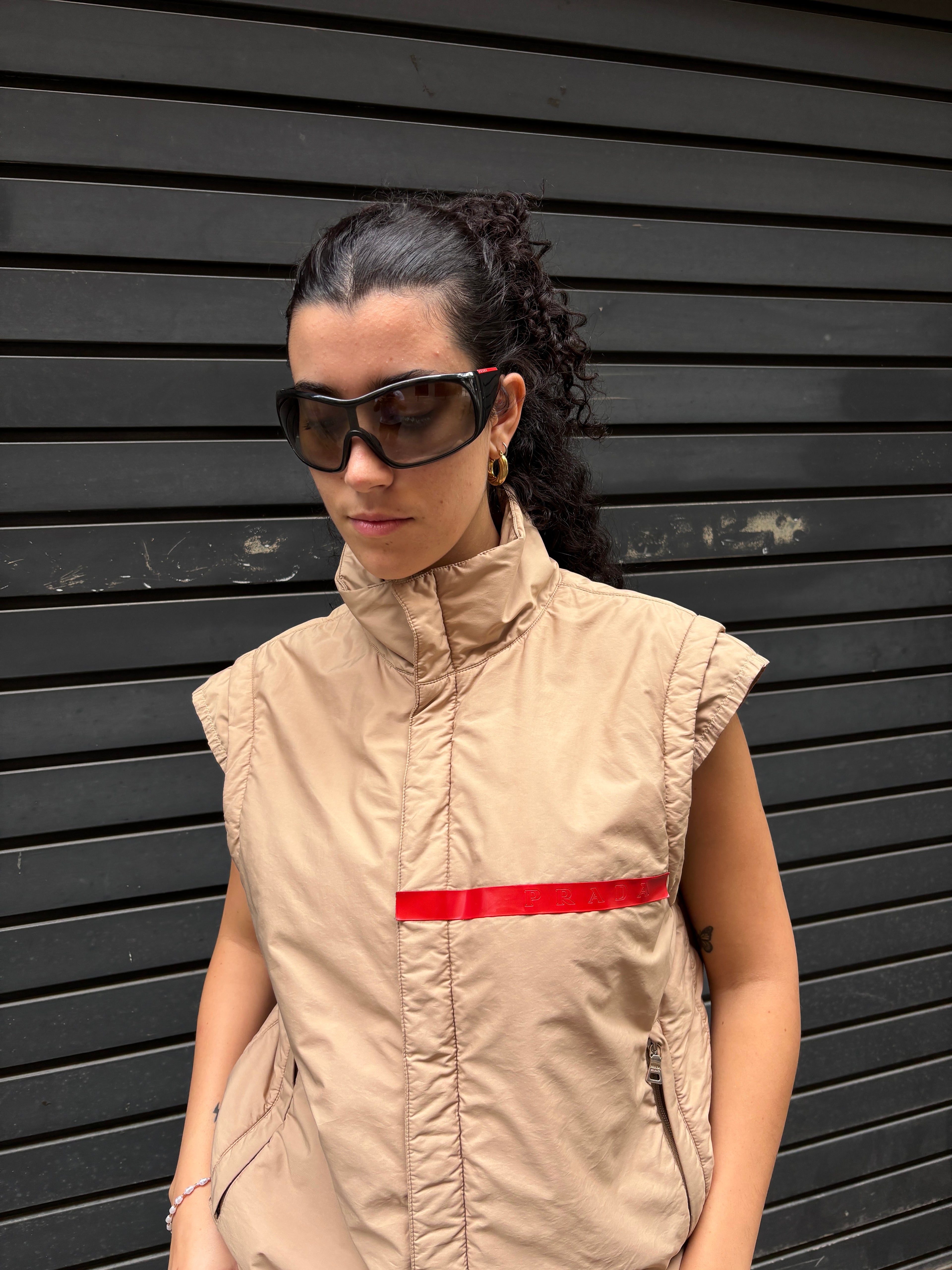 S/S2002  Prada Sport Beige Padded Lined Vest (M)