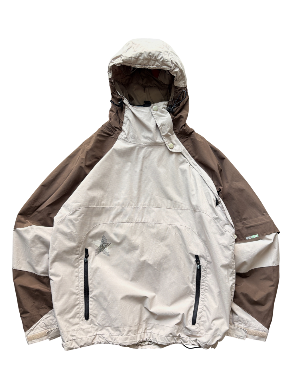 00'S QUIKSILVER ASYMETRICAL ZIP WATERPROOF SKY JACKET