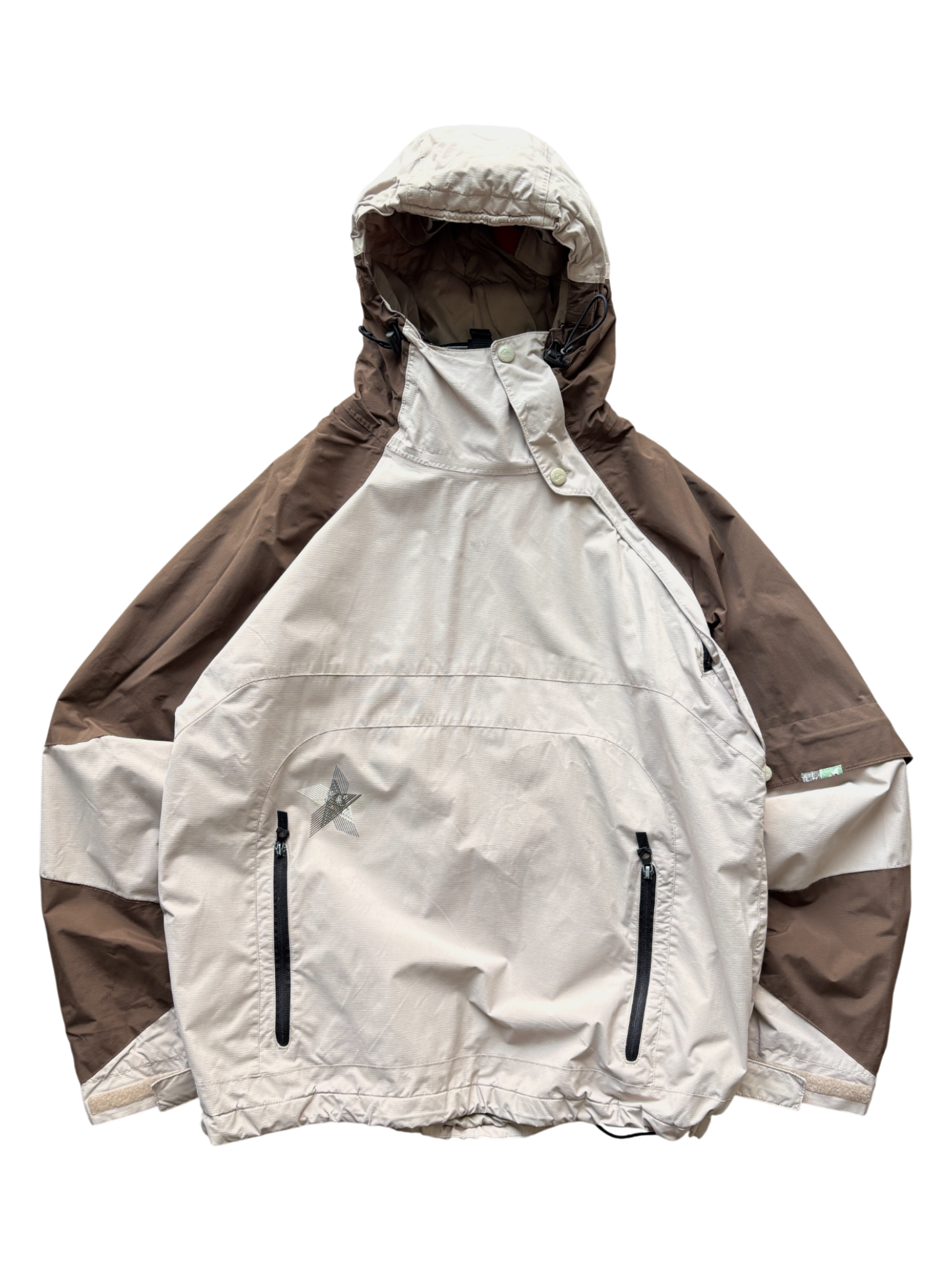 00'S QUIKSILVER ASYMETRICAL ZIP WATERPROOF SKY JACKET