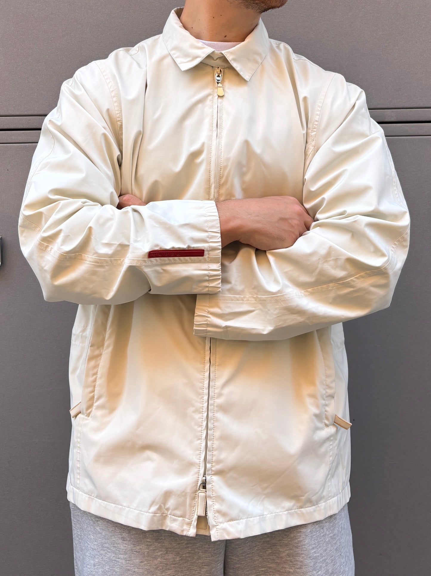 PRADA LINEA ROSSA CHAMPAGNE GORE-TEX HARRINGTON JACKET