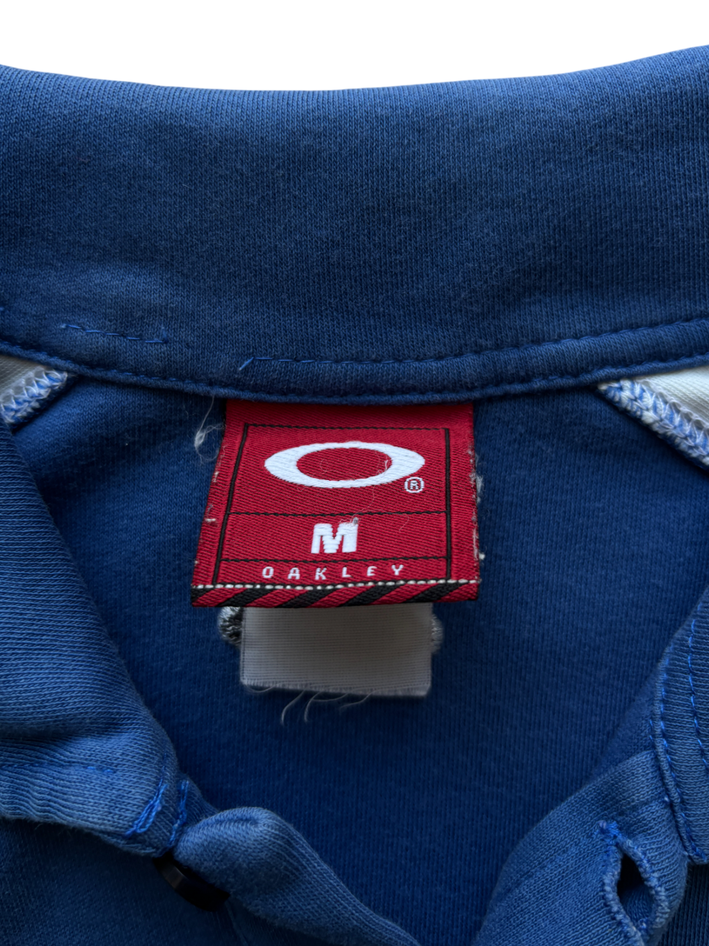 00's Oakley White / Blue Spell Out Polo