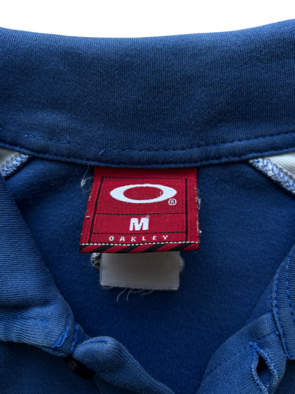 00's Oakley White / Blue Spell Out Polo