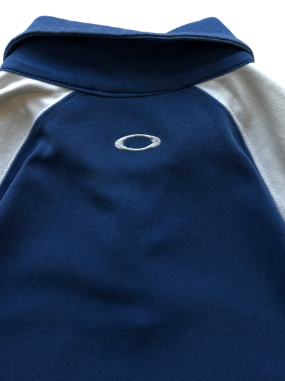 00's Oakley White / Blue Spell Out Polo