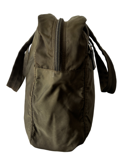 Prada Mainline Nylon Forest Green Shoulder Bag