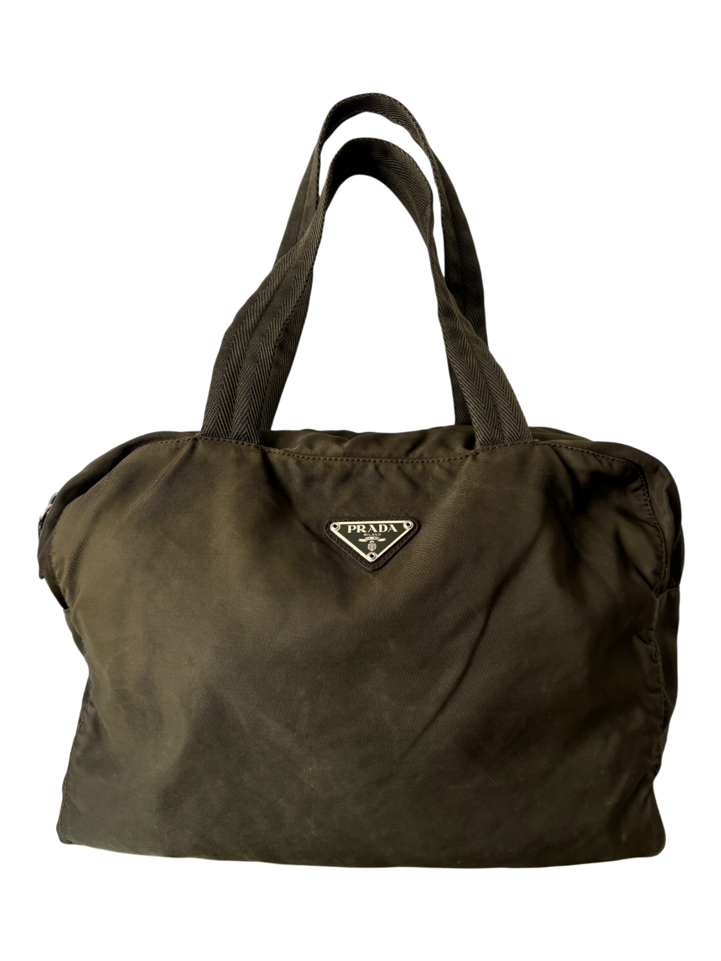 Prada Mainline Nylon Forest Green Shoulder Bag