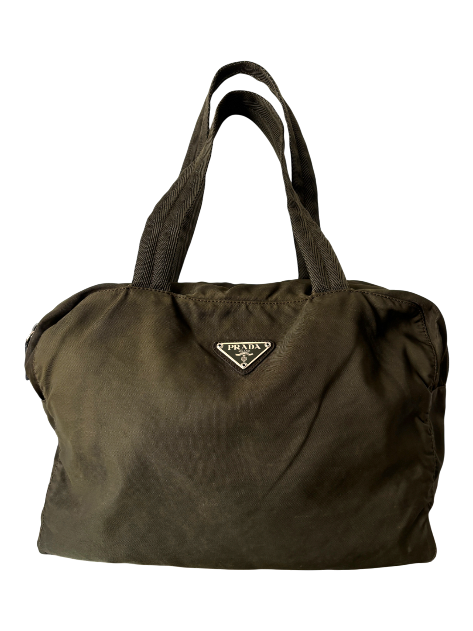 Prada Mainline Nylon Forest Green Shoulder Bag