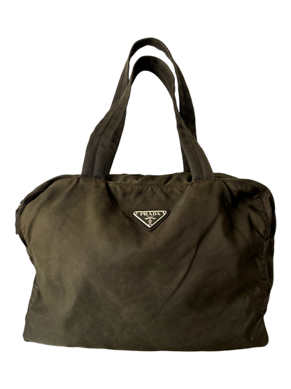 Prada Mainline Nylon Forest Green Shoulder Bag