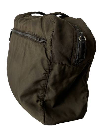 Prada Mainline Nylon Forest Green Shoulder Bag