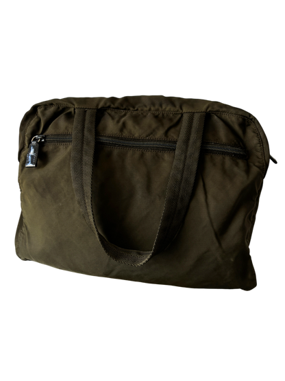 Prada Mainline Nylon Forest Green Shoulder Bag