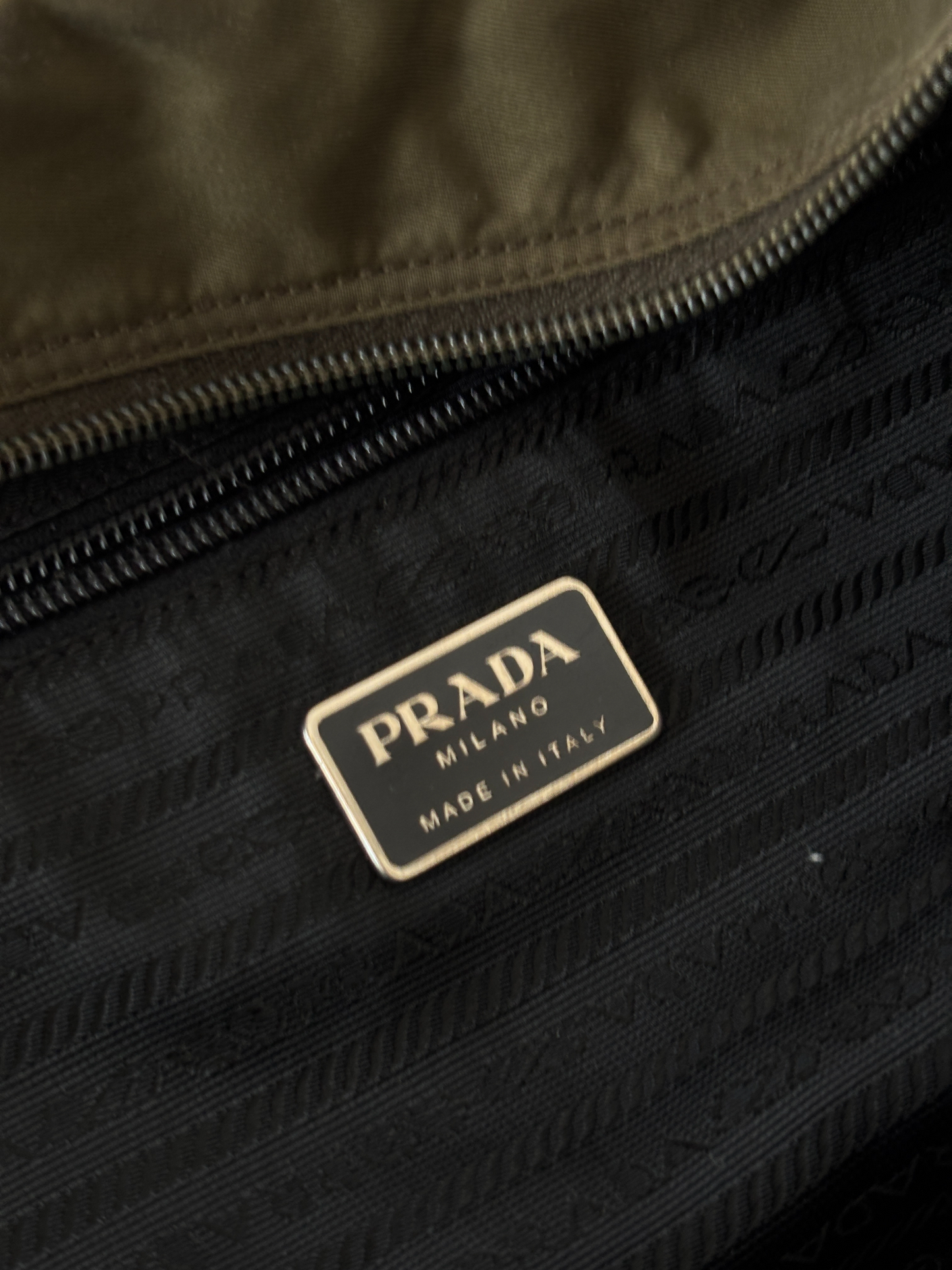 Prada Mainline Nylon Forest Green Shoulder Bag