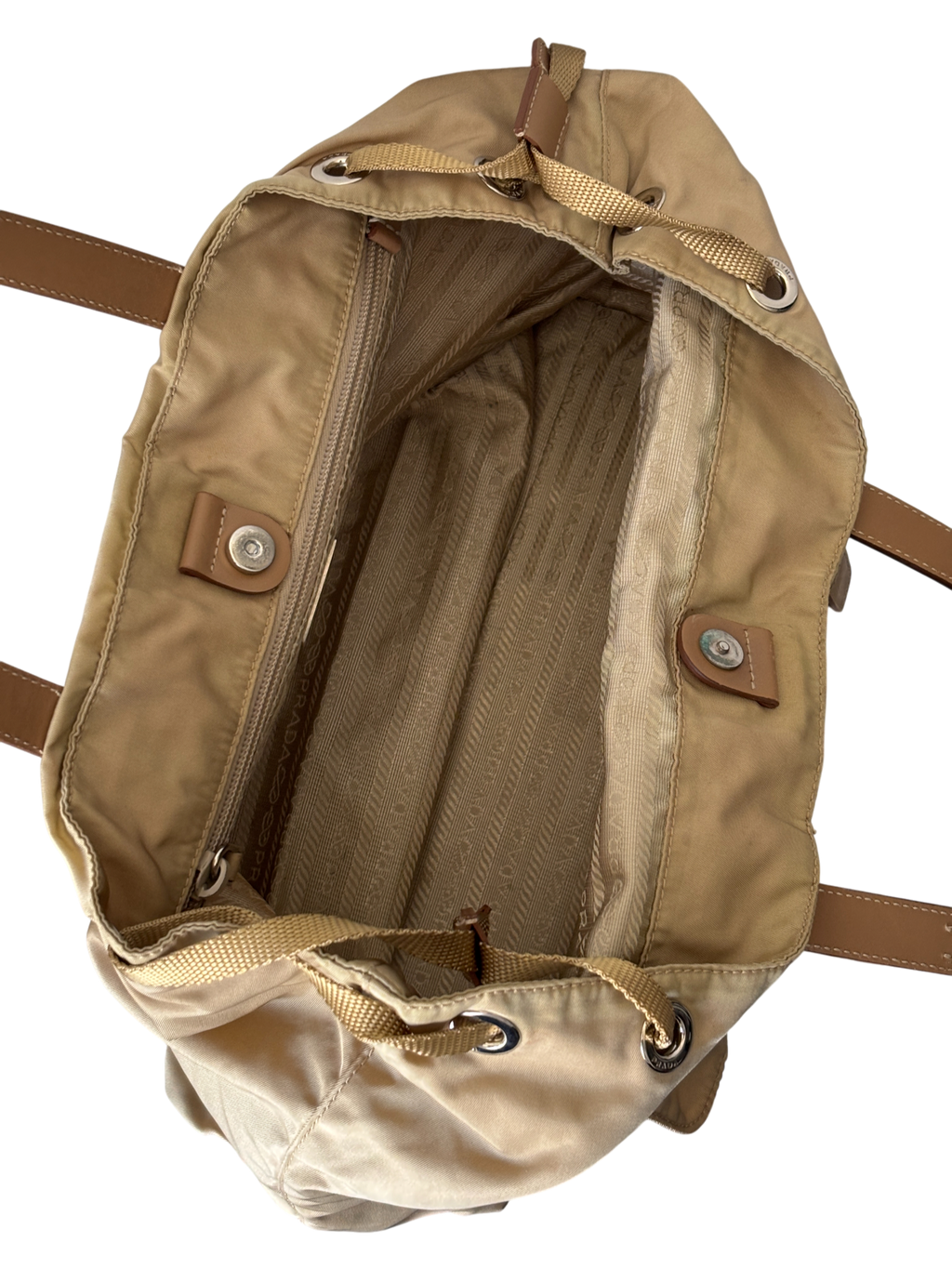 Prada Mainline Beige Nylon Cargo Shoulder Bag