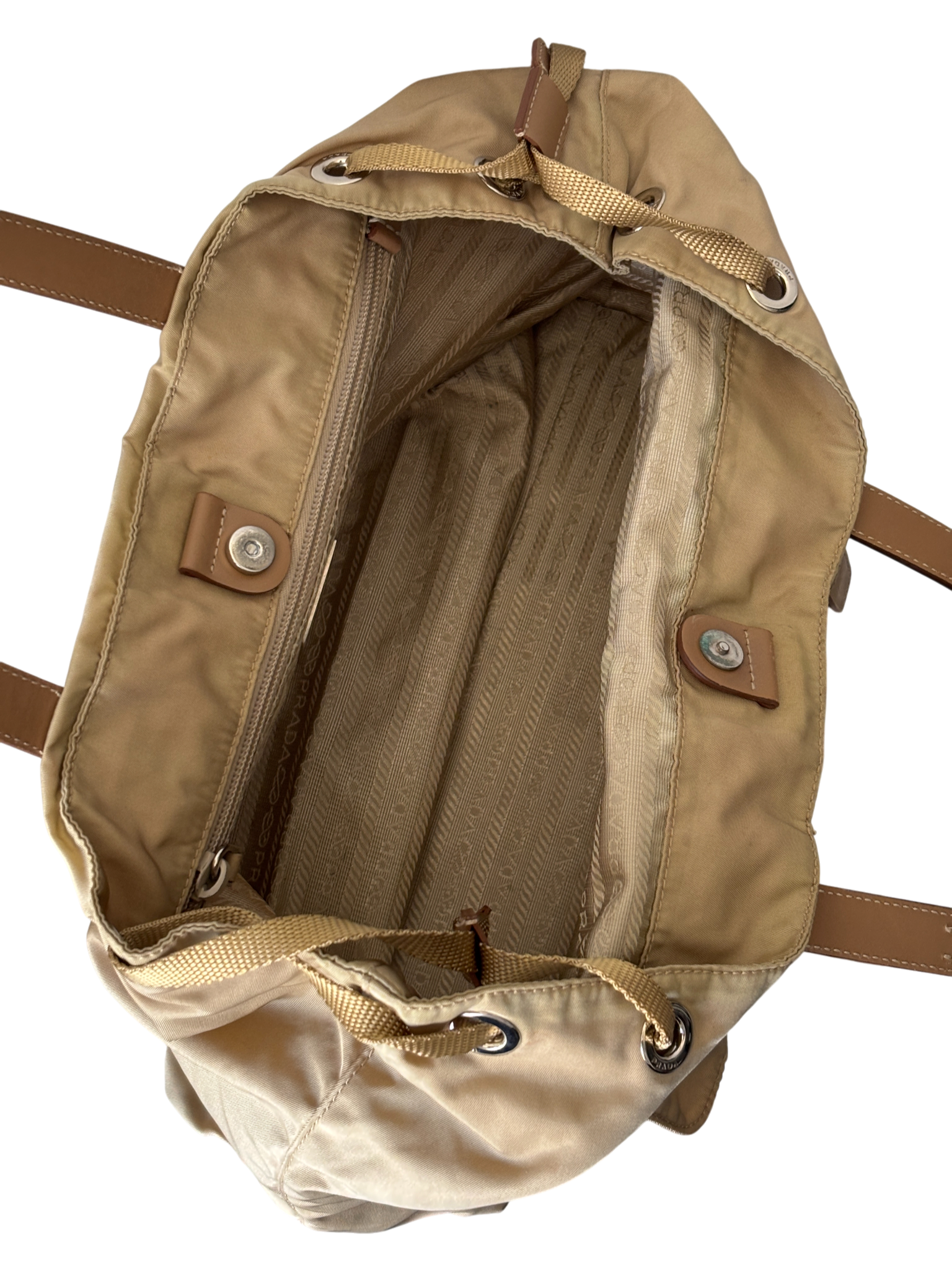 Prada Mainline Beige Nylon Cargo Shoulder Bag