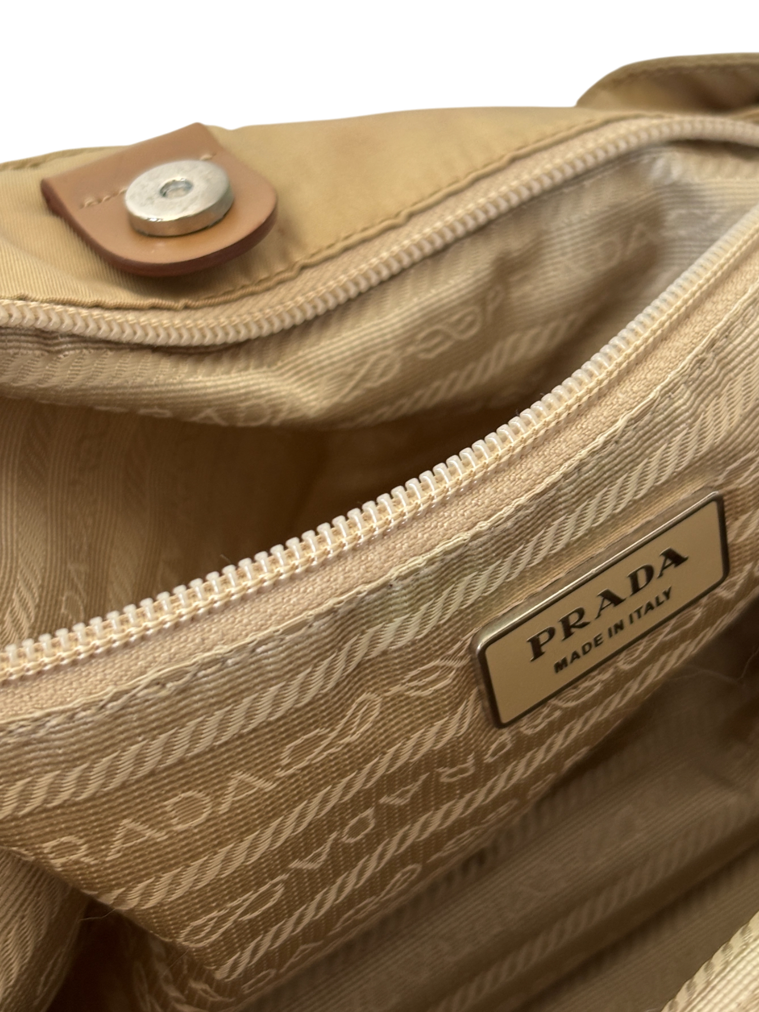 Prada Mainline Beige Nylon Cargo Shoulder Bag