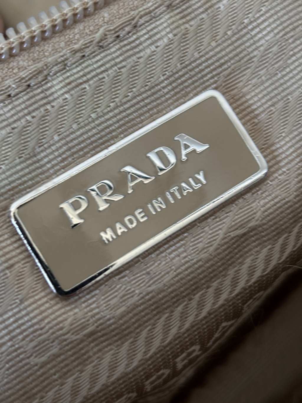 Prada Mainline Beige Nylon Cargo Shoulder Bag