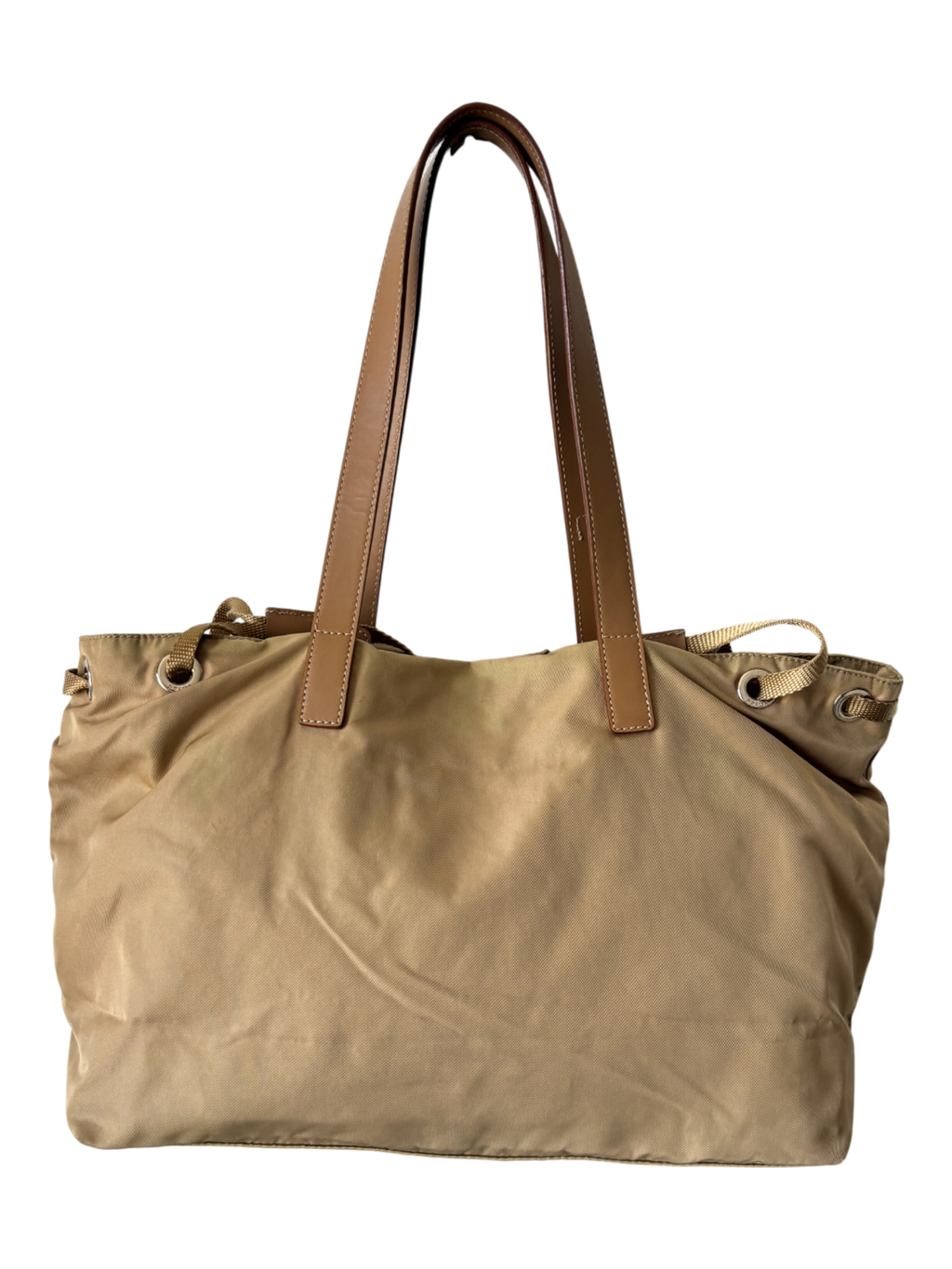 Prada Mainline Beige Nylon Cargo Shoulder Bag