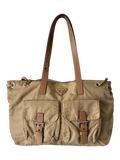 Prada Mainline Beige Nylon Cargo Shoulder Bag