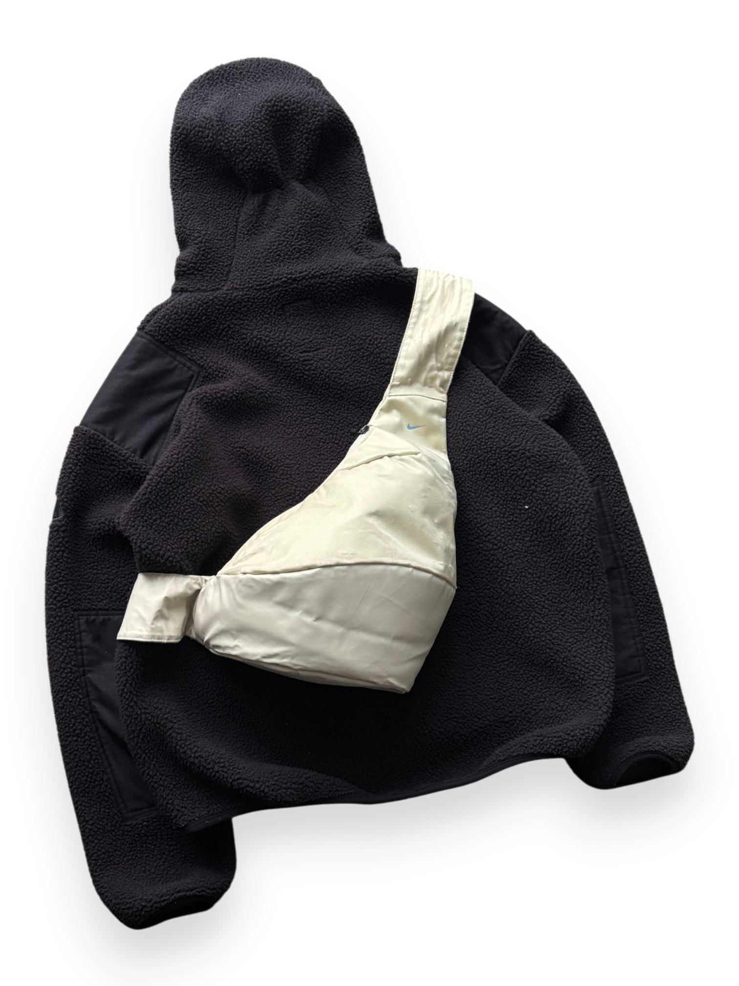 Early 2000's Nike Mini Swoosh Cream Slingbag