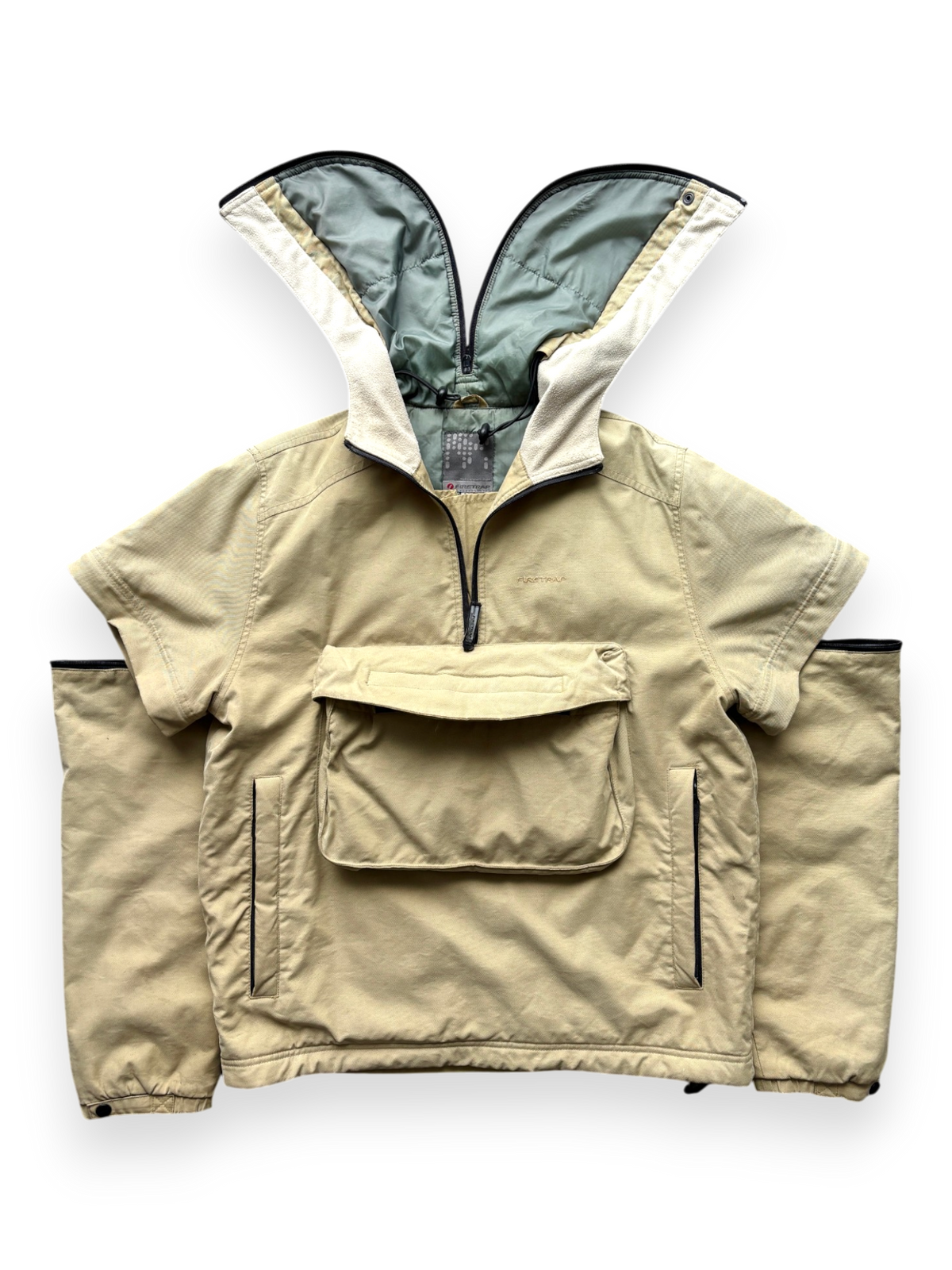 Firetrap convertible split hood jacket in beige