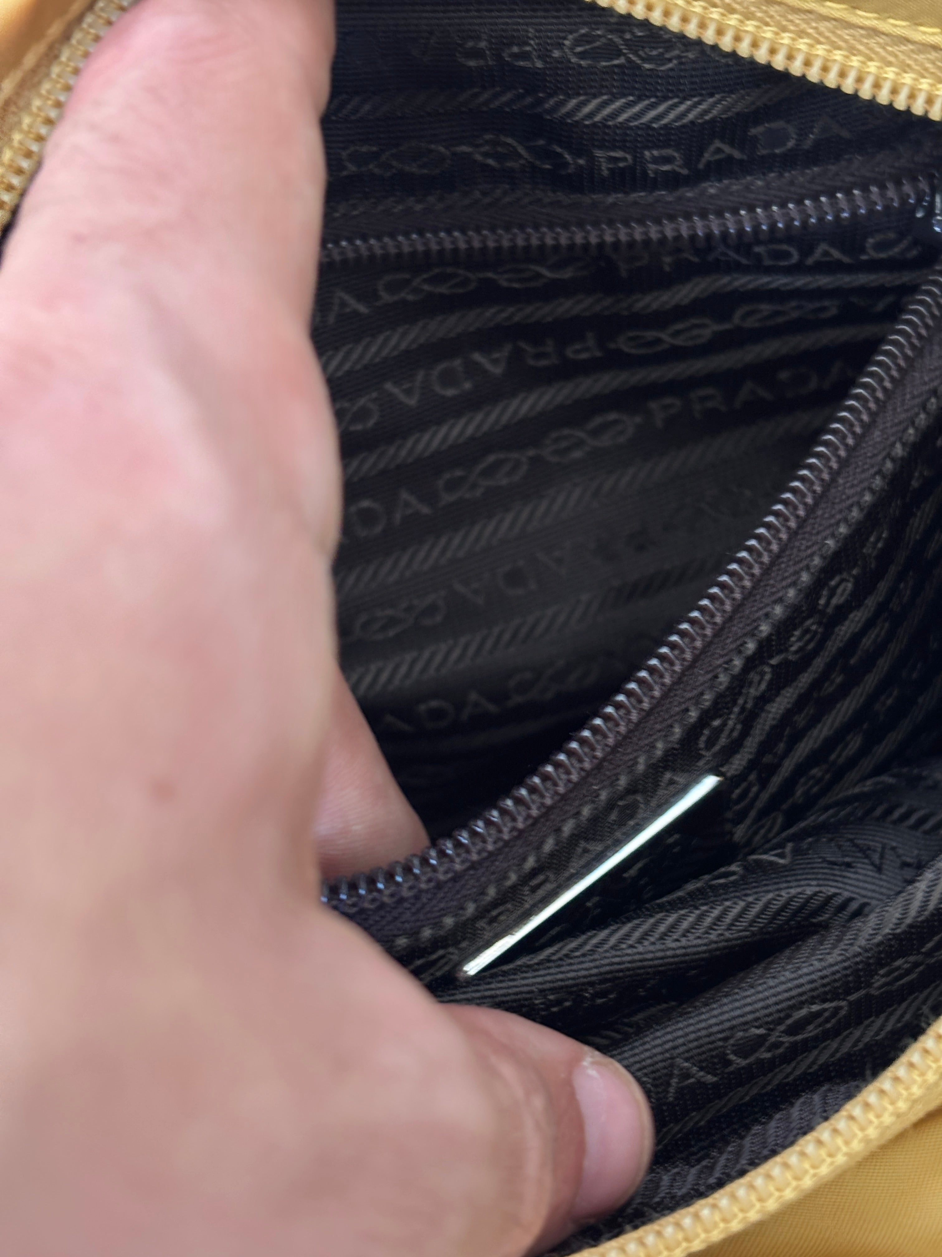 90's Prada Re-Nylon Lemon Yellow Shoulder Bag