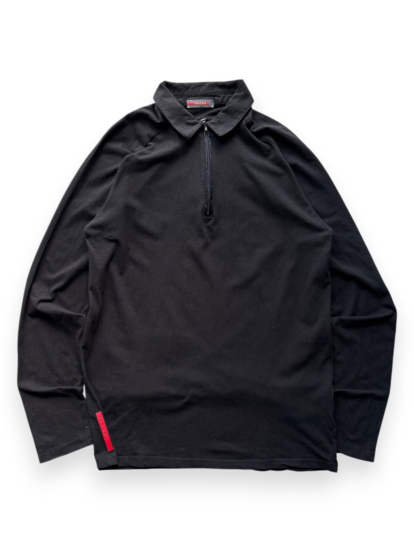 Early 2000's Prada Sport Stash Pocket Long Sleeve Polo (M)