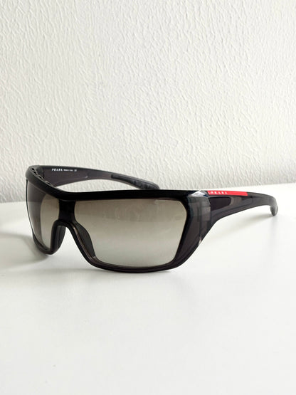 00's Prada Linea Rossa Black Mask Sunglasses