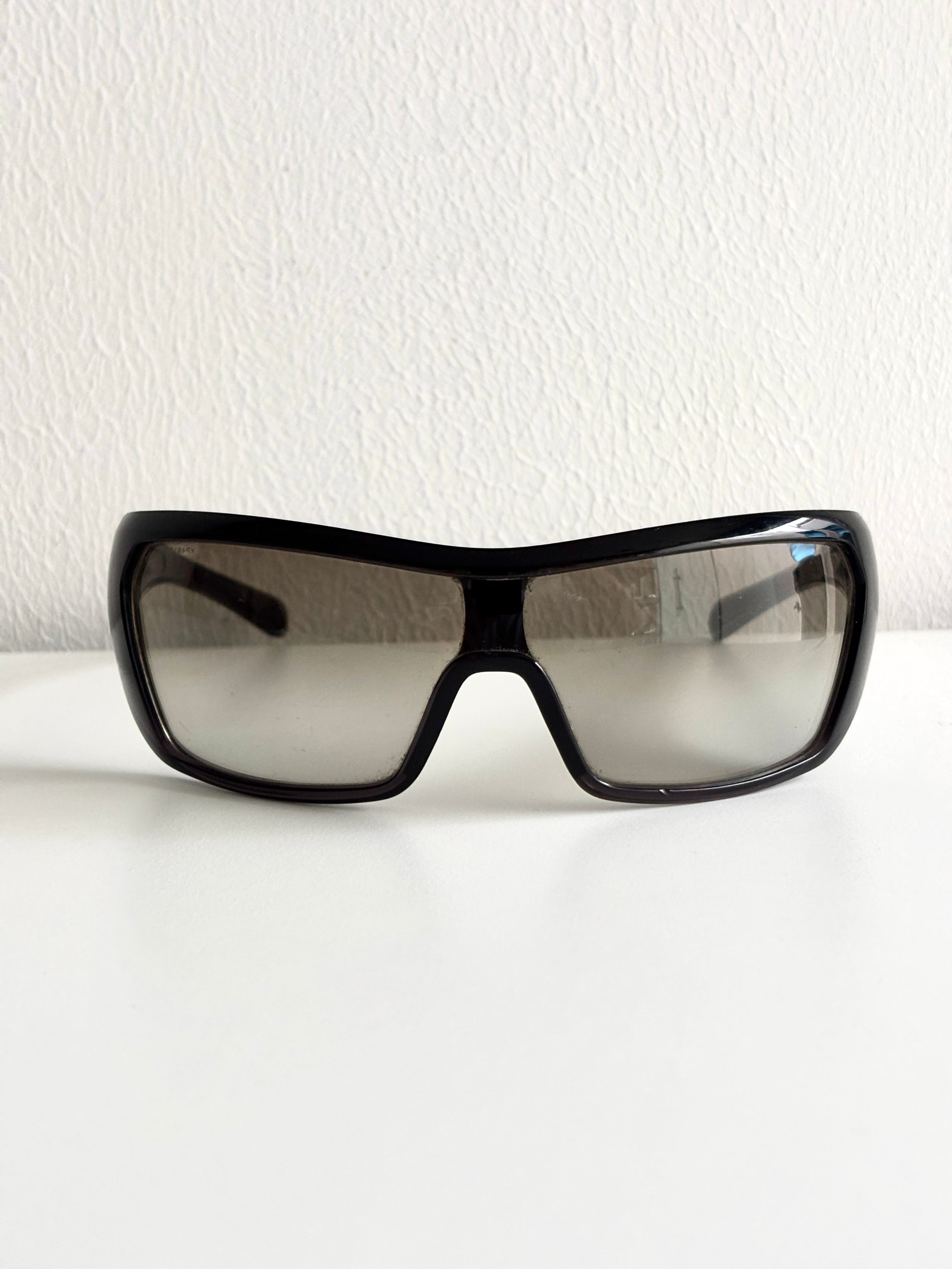 00's Prada Linea Rossa Black Mask Sunglasses
